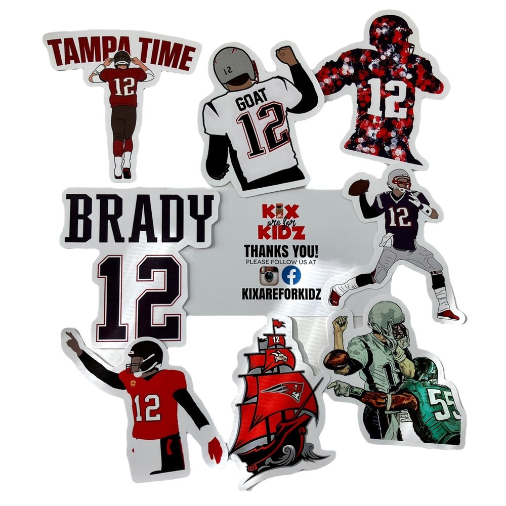 Tom Brady TB 12 NFL Stickers Patriots , Buccaneers